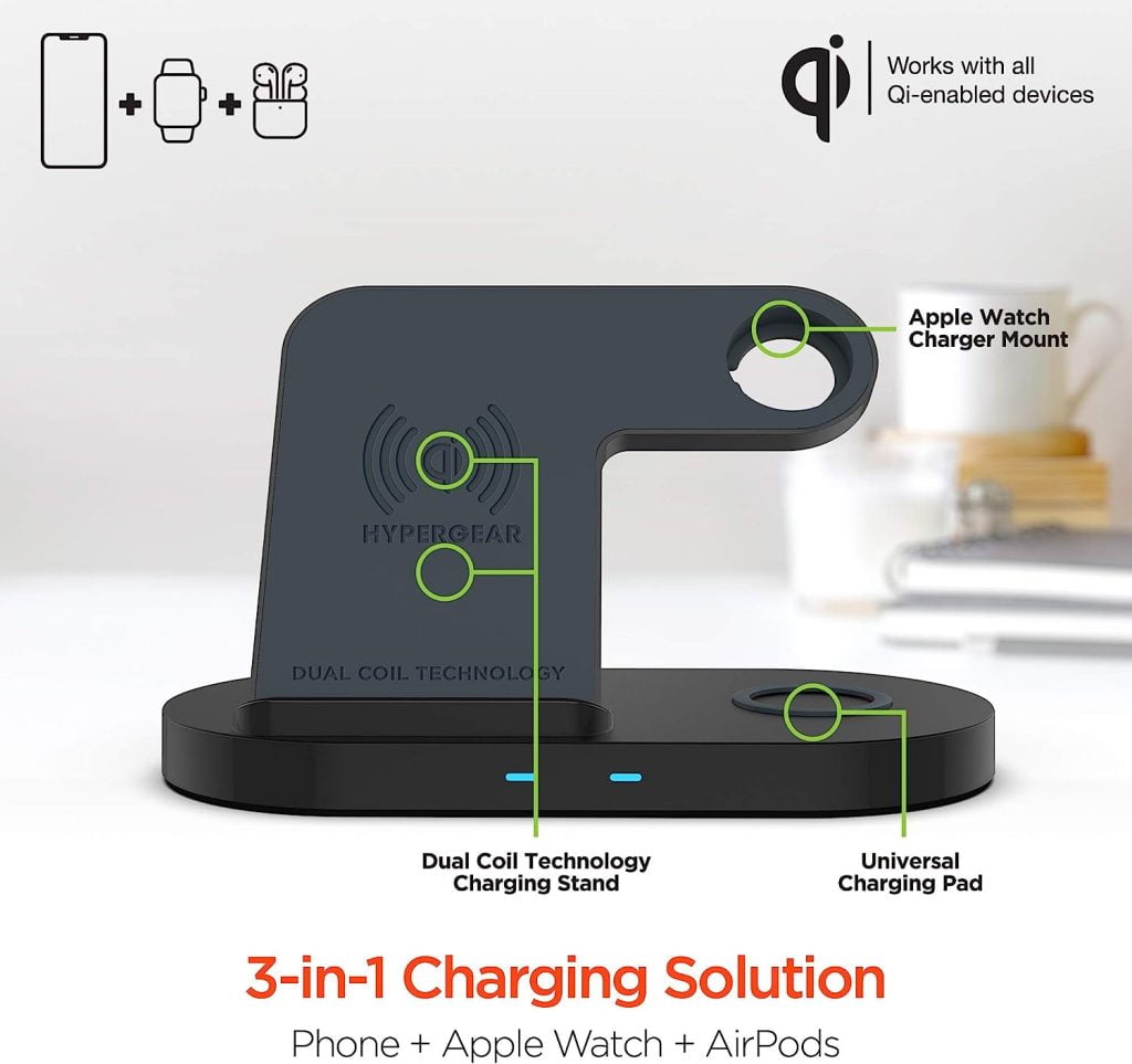 HyperGear 3-in-1 Wireless Charging Station
