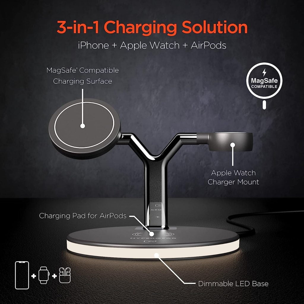 HyperGear MaxCharge 3-in-1 Wireless Charging Stand