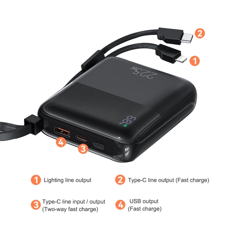 USAMS US-CD186 PB69 10000mAh Digital Display Fast Charge Power Bank