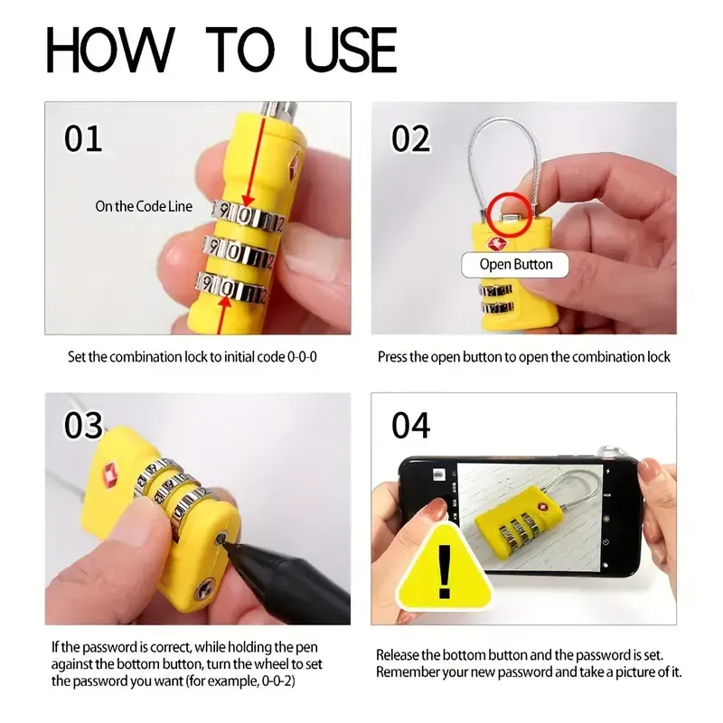 COTECi TSA Customs Code 3 Digit Combination Lock (1)
