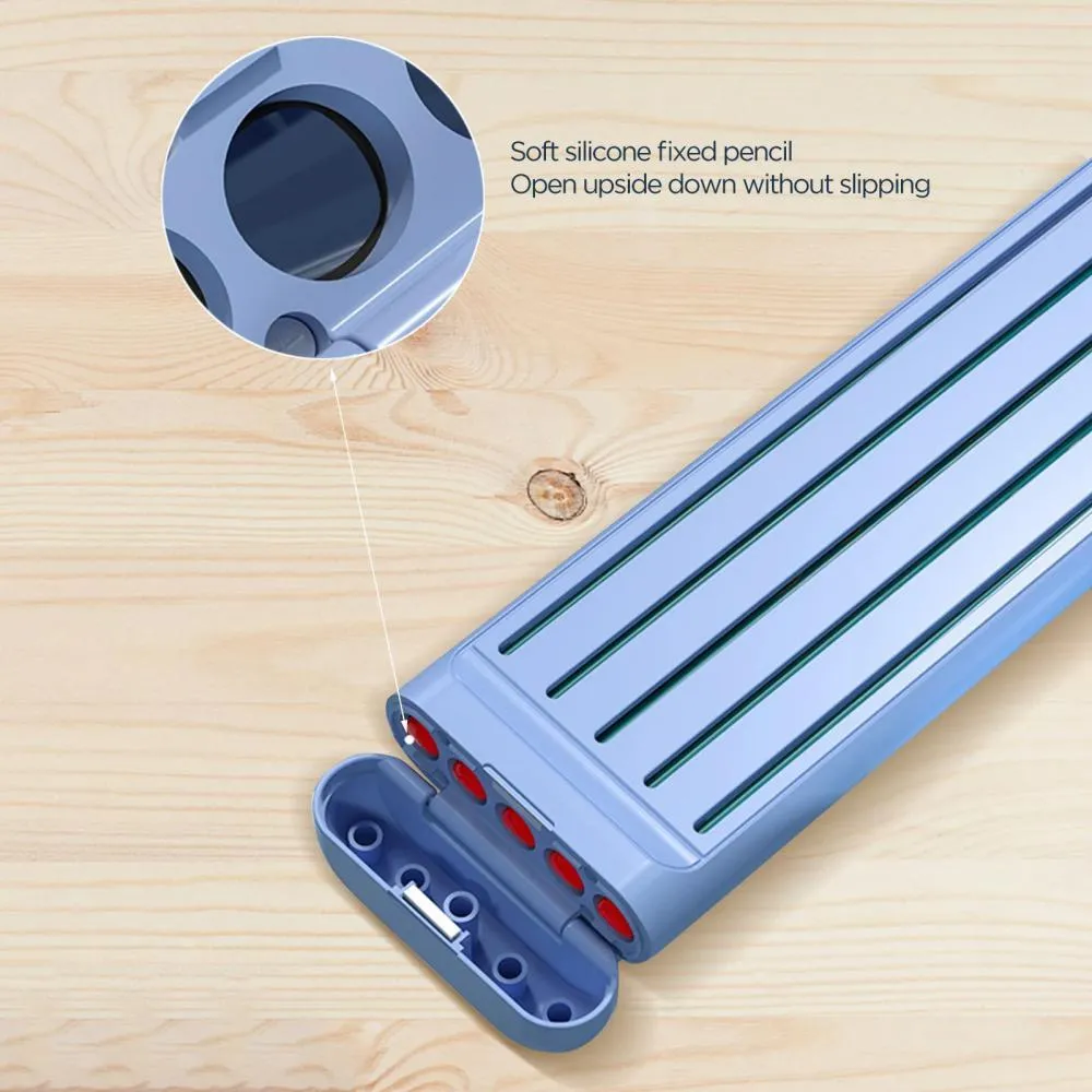 Ecoco 3 in 1 Magnetic Pen Box With 5 Pencils 1 Ruler and 1 Eraser for Kids (2)