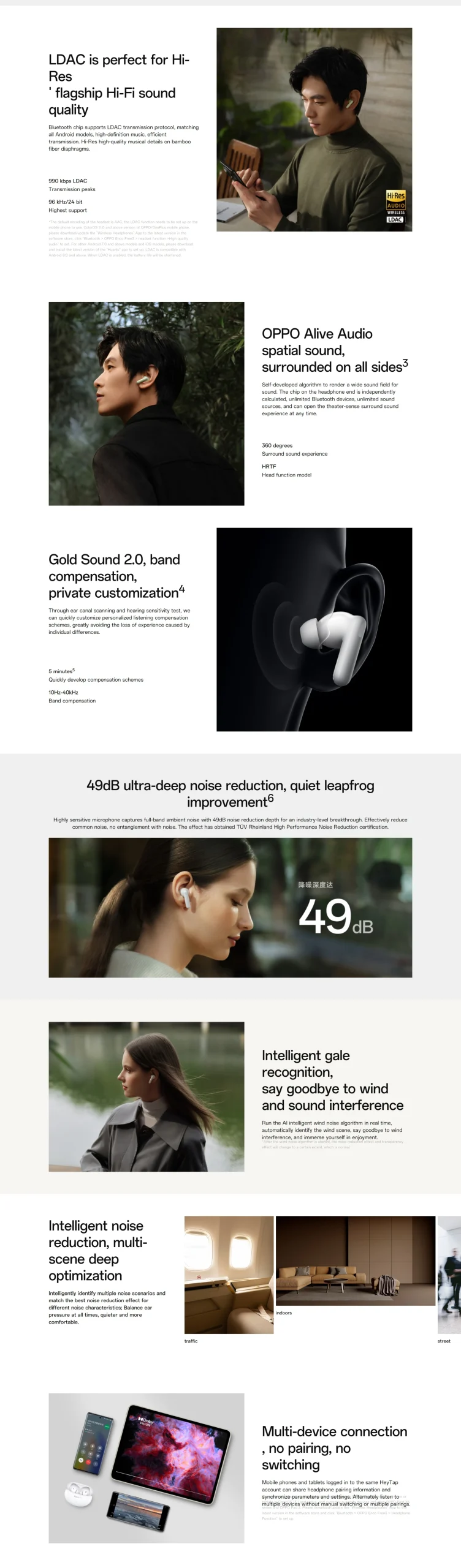 Oppo Enco Free3 Air3 Pro True Wireless in Ear Earbuds 49dB ANC