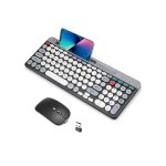 Wireless Keyboard and Mouse Combo with Phone Tablet Holder
