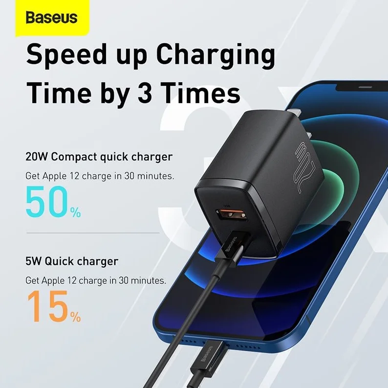Baseus CCXJ-01 Compact Super Quick Charger Dual Port U+C 20W CN (1)