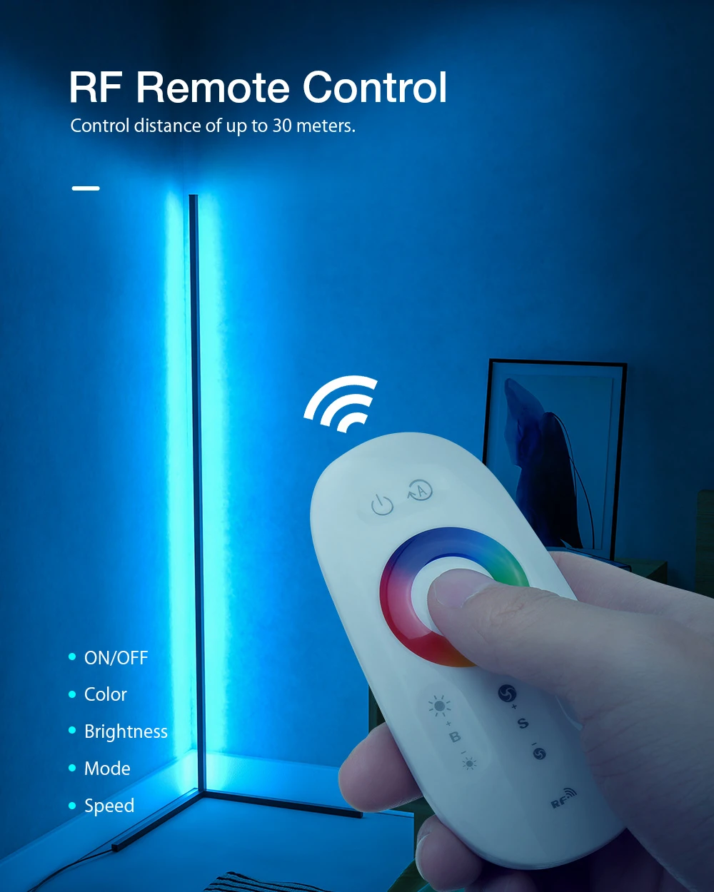 BlitzWolf BW-FLT1 Corner Floor Lamp with RGB Colorful Lighting Effect RF Remote Control (1)
