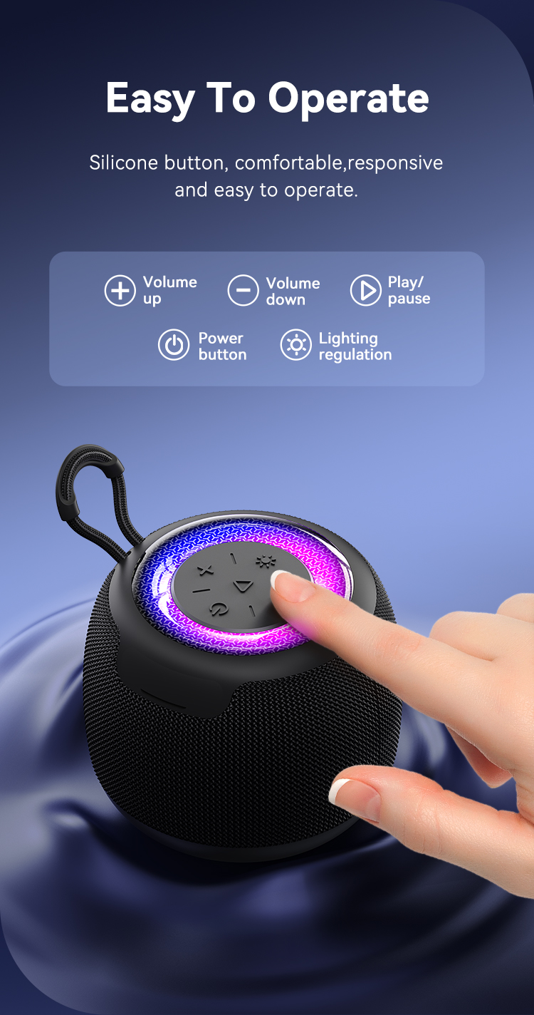 USAMS US-YX014 YIN Series Portable TWS Bluetooth Speaker Mini Wireless Subwoofer with Colorful Light (2)