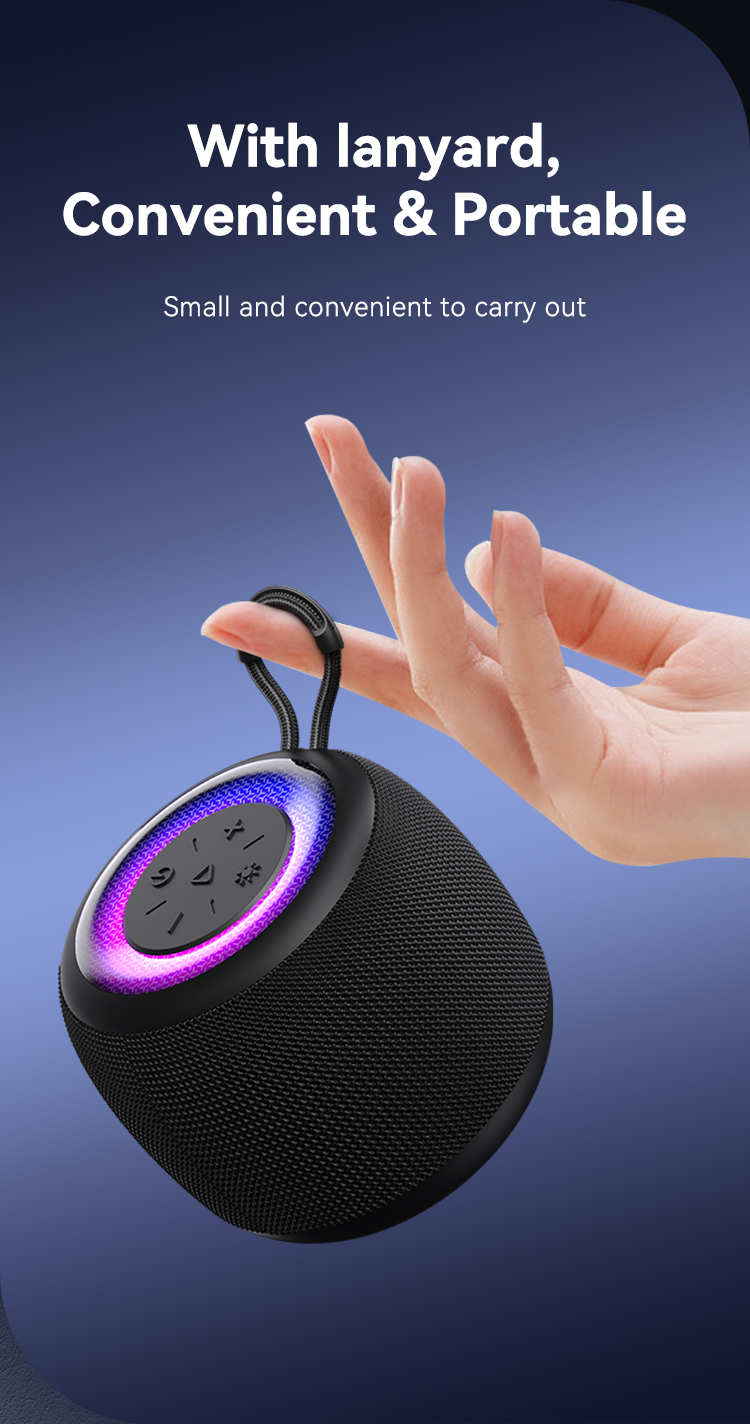 USAMS US-YX014 YIN Series Portable TWS Bluetooth Speaker Mini Wireless Subwoofer with Colorful Light (2)