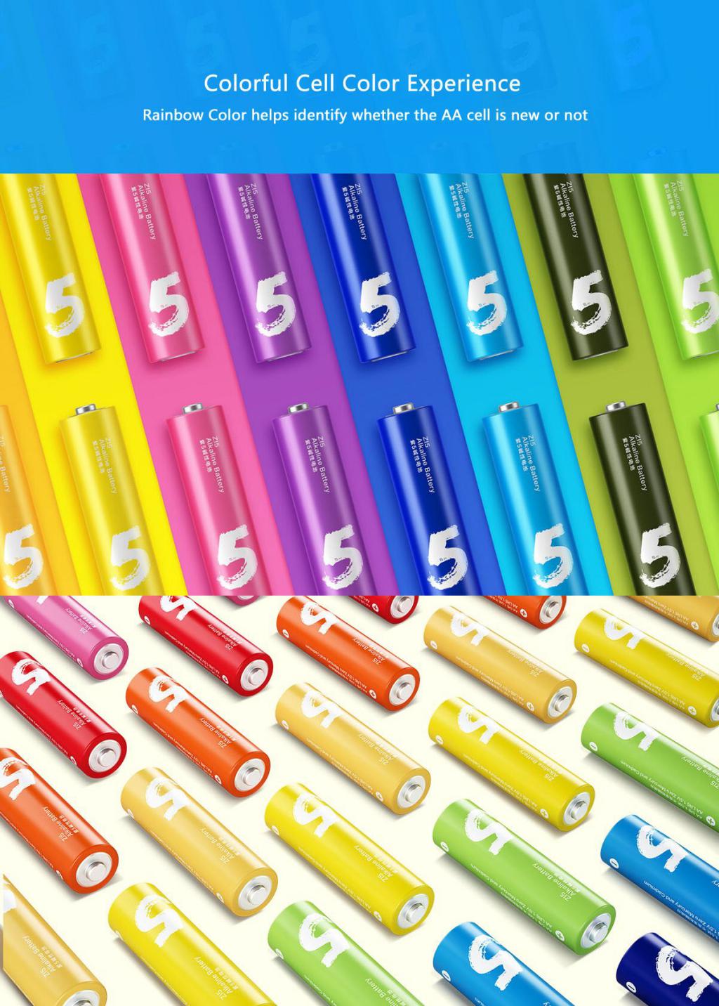 Xiaomi Zi5 Rainbow 1.5V AA Alkaline Battery Set 10Pcs (4)