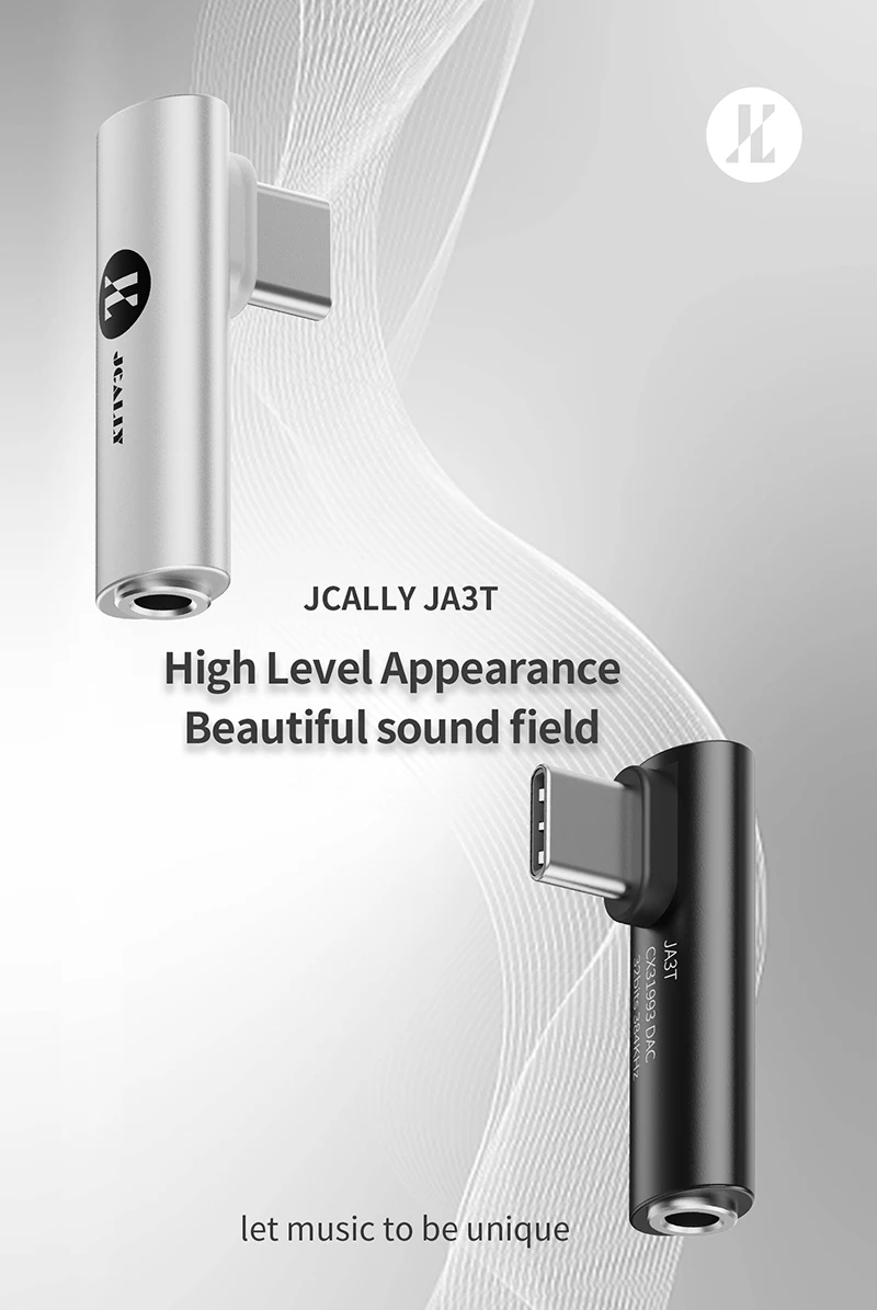 JCALLY JA3T Digital Audio Portable DAC Type-C to 3.5mm (32bit384KHz) - L Plug (1)