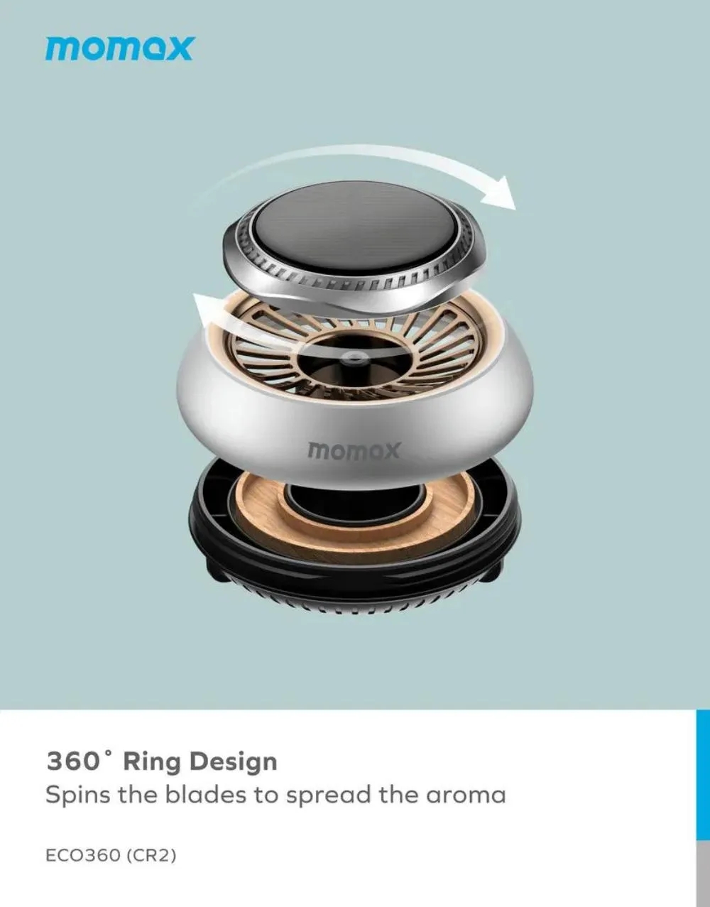 Momax Eco360 Solar Car Aroma Diffuser (CR2) (1)