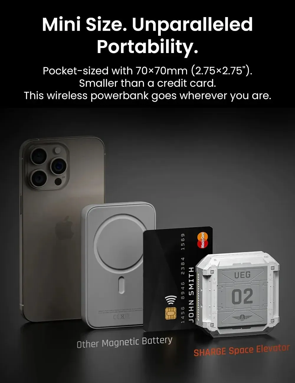 Sharge Space Elevator 5200mAh 20W MagSafe Qi Fast Charging Power Bank (1)