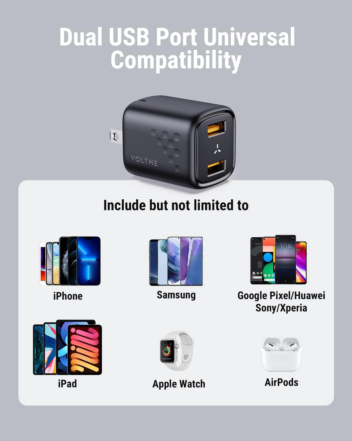 VOLTME Revo 12W 2-Pack Dual Port USB Wall Charger (1)