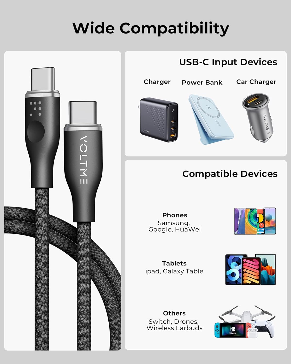 VOLTME Rugg Series 3A 3.3ft1M USB-C Cable (1)