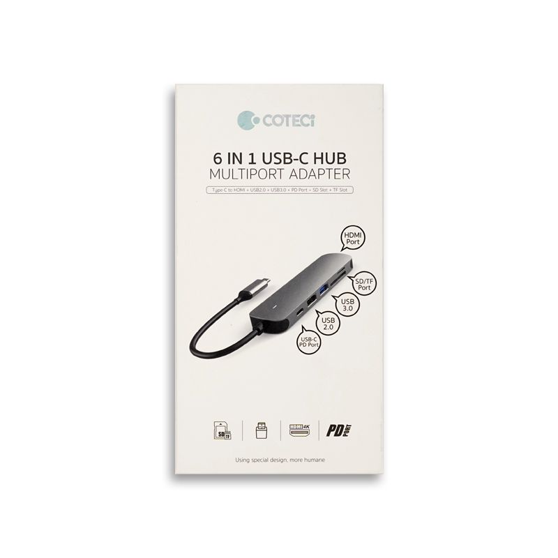 COTECi 6 in 1 USB-C HUB Multiport Adapter (2)