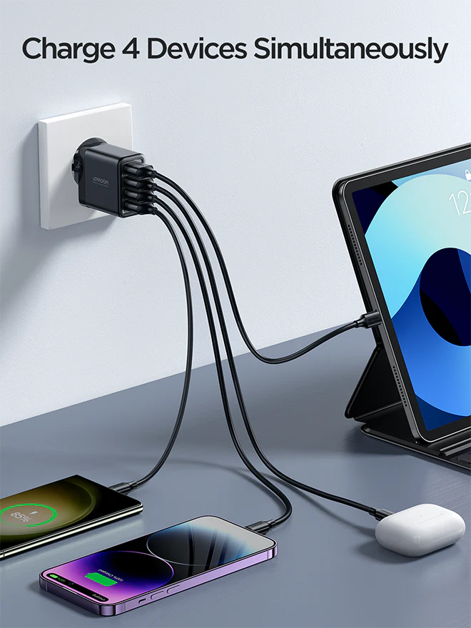 Joyroom JR-TCN03 4.8A 4USB Charger-Black UK (1)