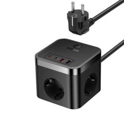 Baseus 30W PowerCombo Cube Power Strip 3AC + 2USB + 2Type-C with 1.5m Cable (EU Plug) (1)