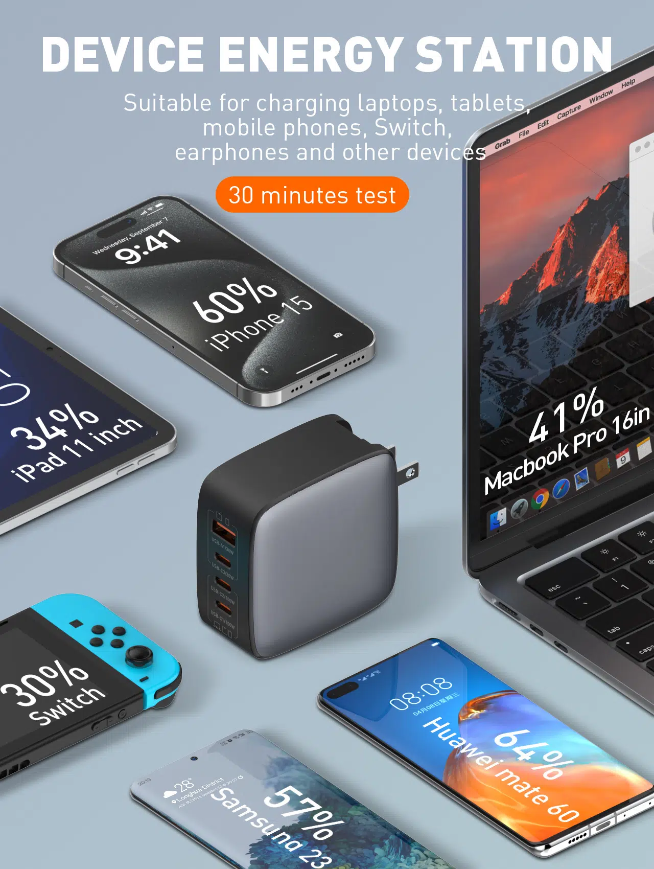 LDNIO Q408 100W 4-Port USB PD GaN Wall Charger (1)