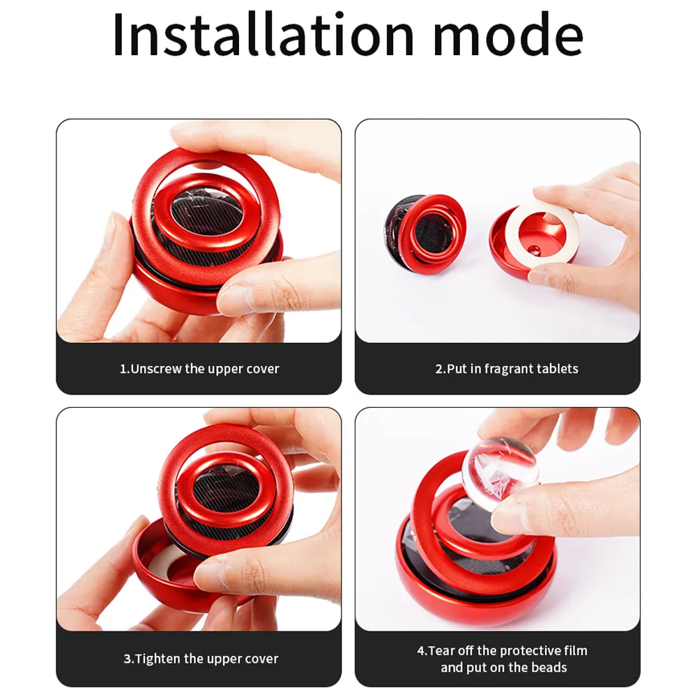 Car Solar Air Freshener Rotatable Aromatherapy Diffuser for Car Home Interior Fragrance (1)