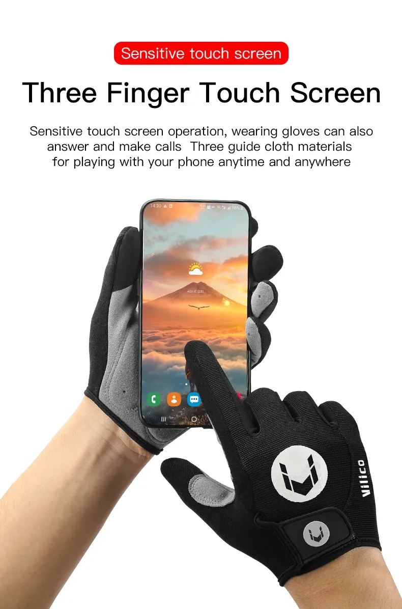 Kyncilor Cycling Bike Gloves Full Finger Anti Slip Gel Pad Motorcycle – Size XL (1)