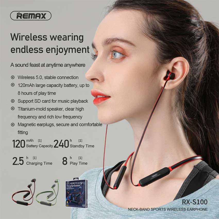 Remax RX-S100 Wireless Neckband Earphone (1)