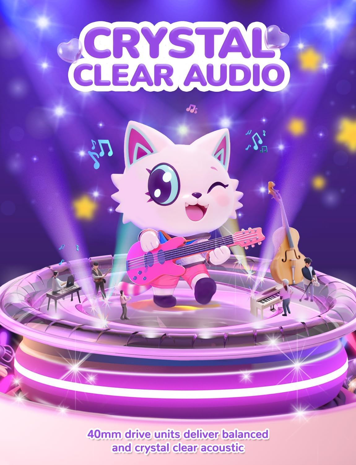 iClever BTH21 Meow Cookies Bluetooth Headphone (1)