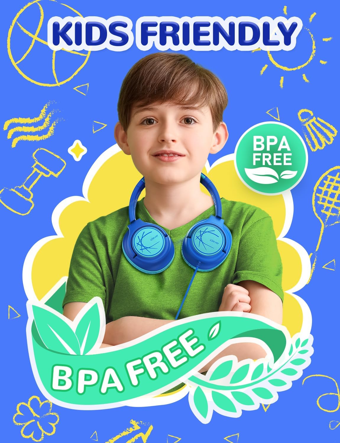 iClever H26 Kids Wired Headphone (1)