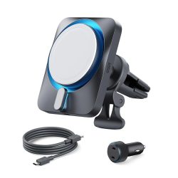 ESR 15W Fastest Car Charger with MagSafe and CryoBoost for for iPhone 15141312 Series (Frosted Silver) Apple Certified (1)