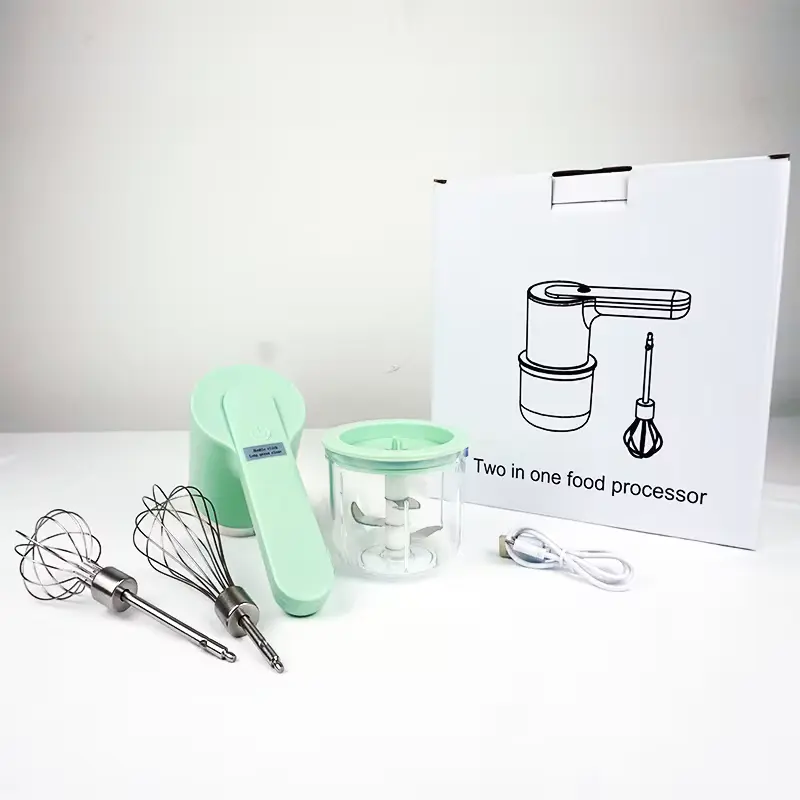 Multi Functions 2 in 1 Rechargeable Food Mixer With Meat_Blender Egg Whisk Milk Foamer 