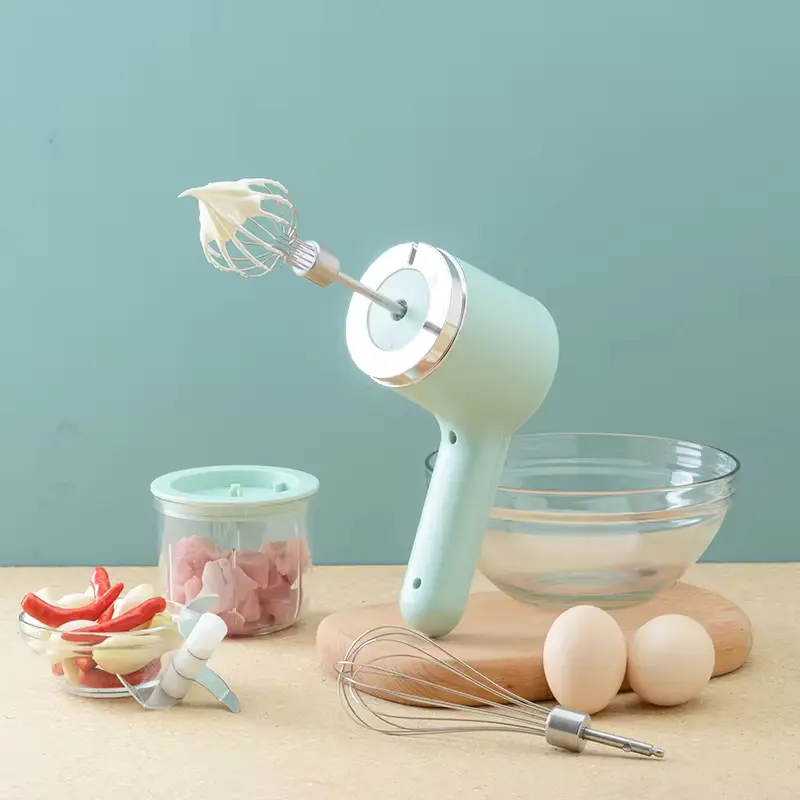 Multi Functions 2 in 1 Rechargeable Food Mixer With Meat_Blender Egg Whisk Milk Foamer 