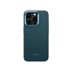 PITAKA MagEZ Case Pro 4 for iPhone 15 Pro 15 Pro Max -1500D BlackBlue (Twill)