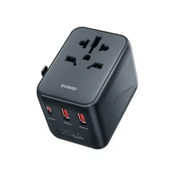 XUNDD XDCH-069 20W 3 USB Ports Universal Travel Adapter (Black)