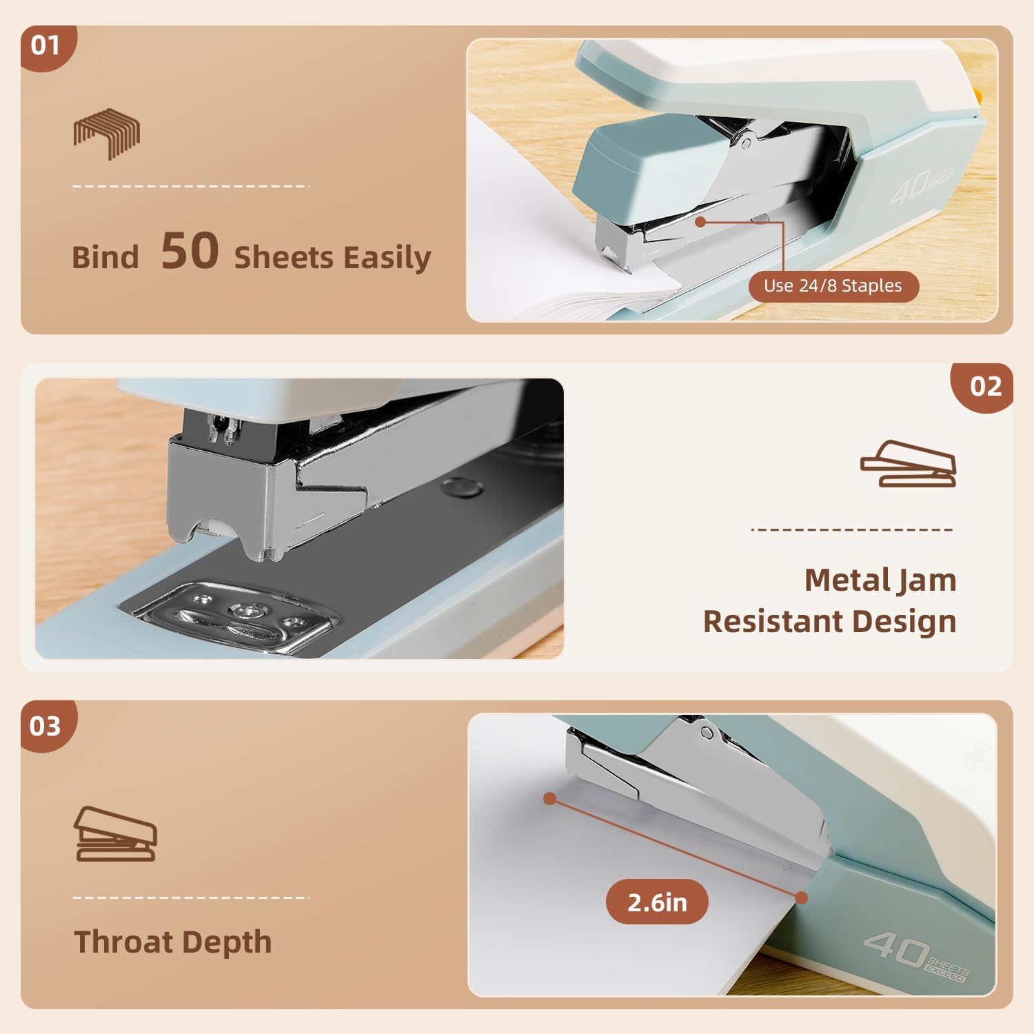 Deli 40 Sheets Heavy Duty Stapler