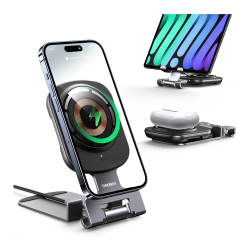 THREEKEY ‎TK-32 Foldable MagSafe Charger Stand 15W for iPhone & AirPods