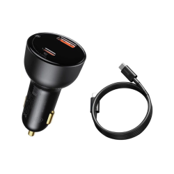 Baseus Superme Digital Display PPS 100W USB Car Charger with Type C Cable