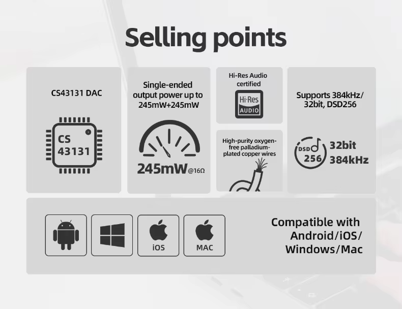 FiiO JadeAudio KA11 CS43131 HiFi DAC and Headphone Amplifier
