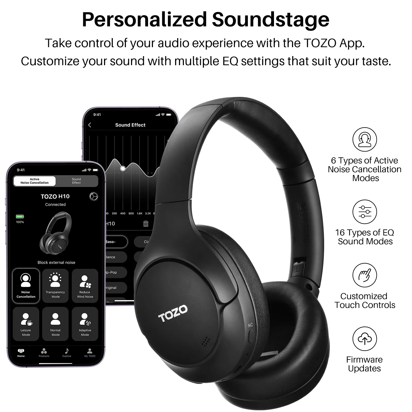 TOZO H10 Hybrid ANC Wireless Headphone