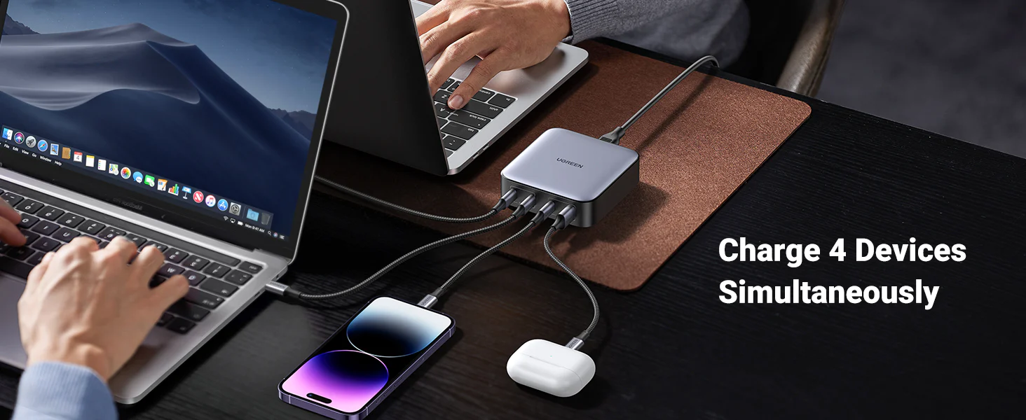 Ugreen CD328 100W GaN Charger 3x USB-C, 1x USB-A Super Fast Charging Adapter 15151