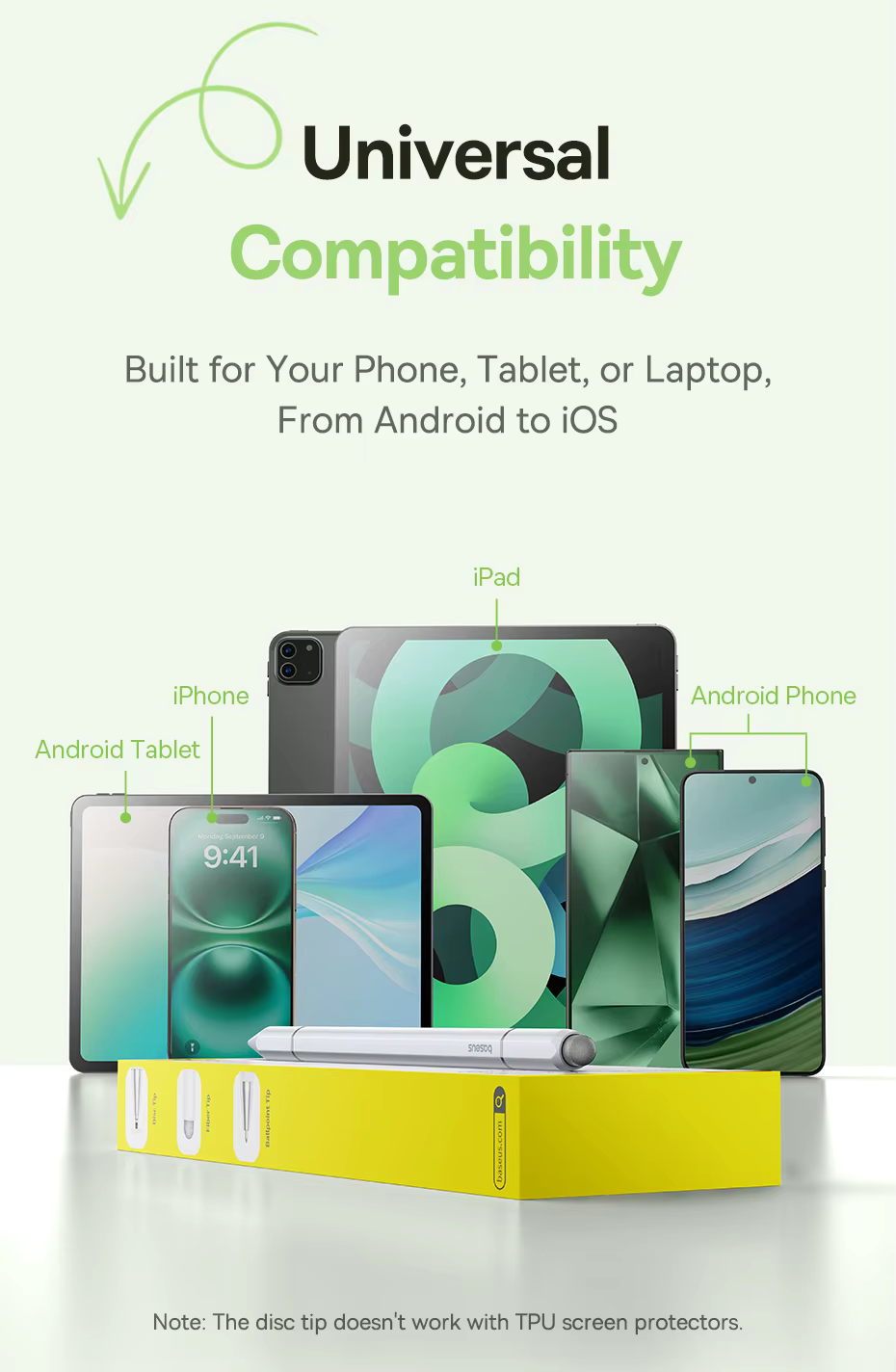 Baseus BS-PS051 3 in 1 Multifunctional Magnetic Stylus Pen For iPad All Tablet Phone Pencil