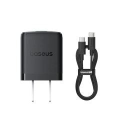 Baseus Charger Palm Series 20W Dual Output PD Fast Charger 1X USB A 1x Type-c With 60W Type-c Cable