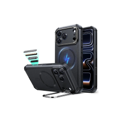 ESR Cyber Tough Magnetic Case for iPhone 17 Series – Camera Control, Built-in Stash Stand, MagSafe Compatible